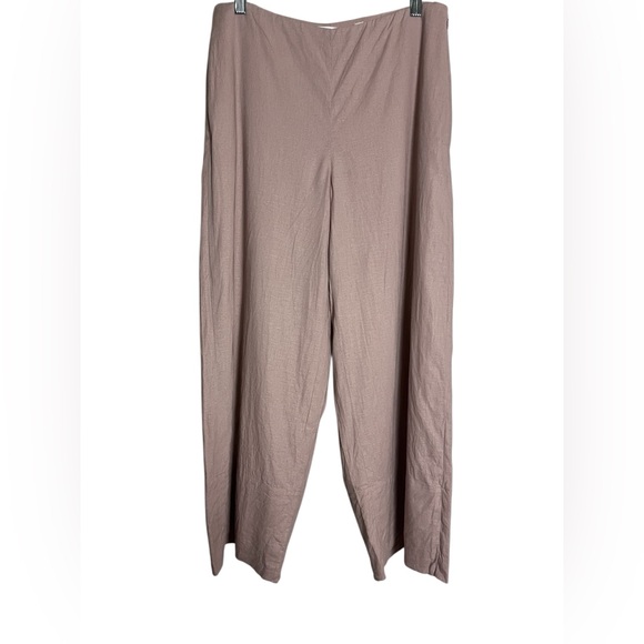 Vince Cropped Wide Leg Linen Blend Pant — Rose Pearl Size 6 - Picture 4 of 15